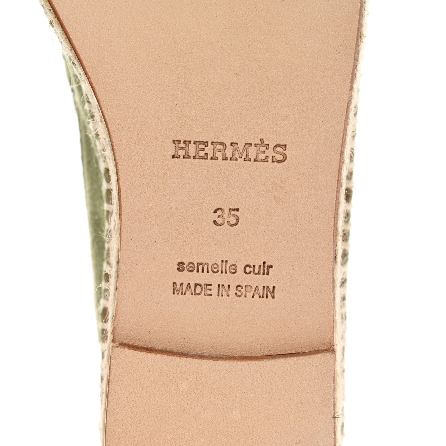Suede Calfskin Womens Trip Espadrilles 35 Vert Sauge