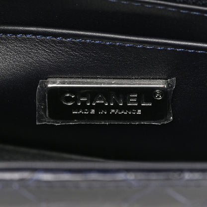 Chanel Snakeskin Mini Rectangular Flap Navy Blue 6 of 12