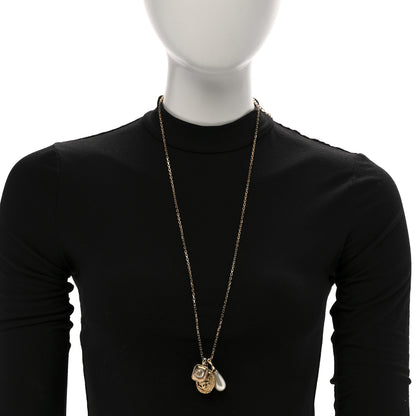 Chanel Crystal Pearl Necklace Gold 2 of 7