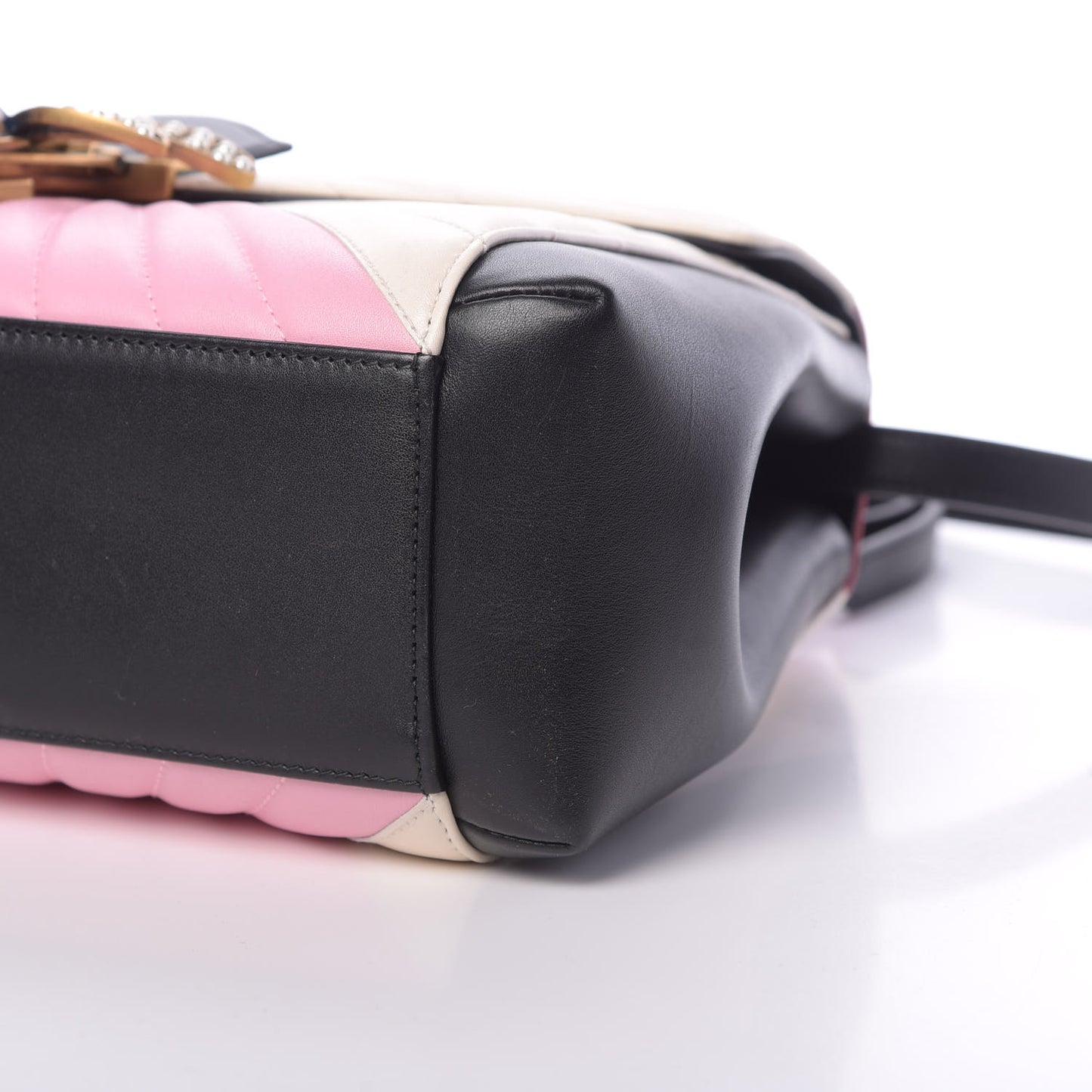 Calfskin Bamboo Trapuntata Queen Margaret Top Handle Bag Blue Agata Hibiscus Red Mystic White Sugar Pink