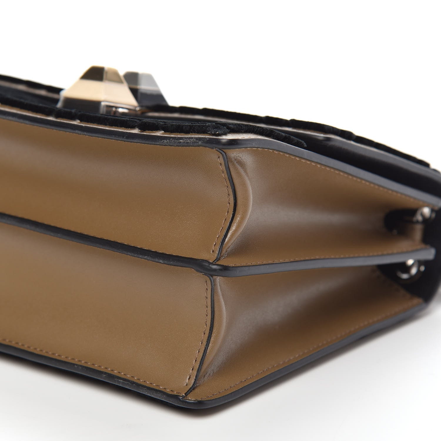 Fendi Calfskin FF Reloaded Small Kan I Shoulder Bag Maya Black 10 of 11