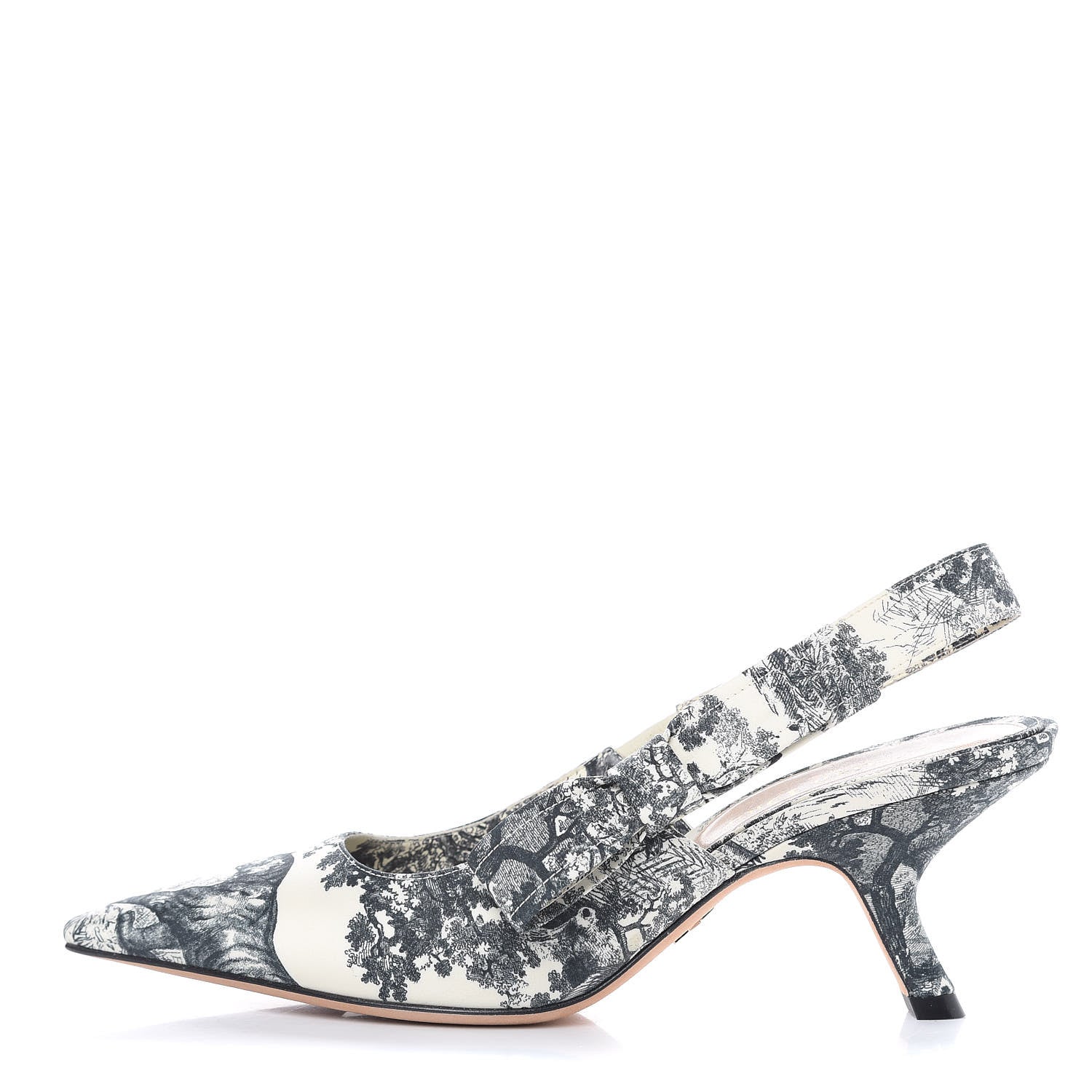 Christian Dior Toile De Jouy Sweet D Slingback Pumps 36 Off White 1 of 8