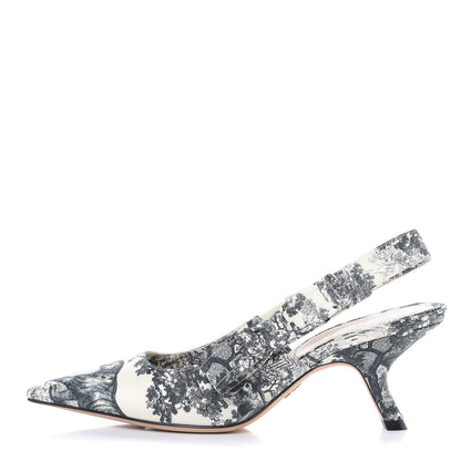 Christian Dior Toile De Jouy Sweet D Slingback Pumps 36 Off White 1 of 8