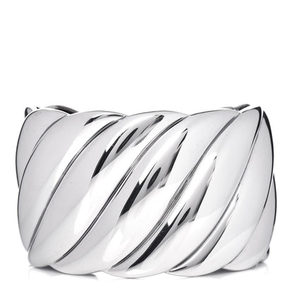 David Yurman Sterling Silver Wide Sculpted Cable Cuff Bracelet 1 of 4