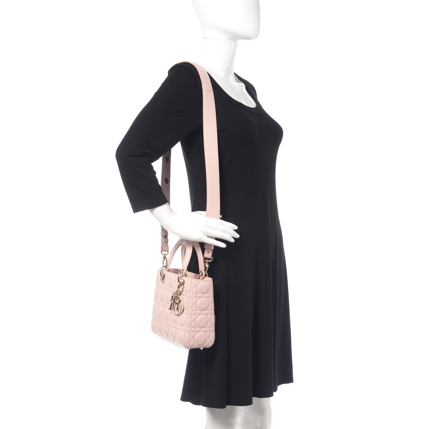 Lambskin Cannage Small Lucky Badges My Lady Dior Pink