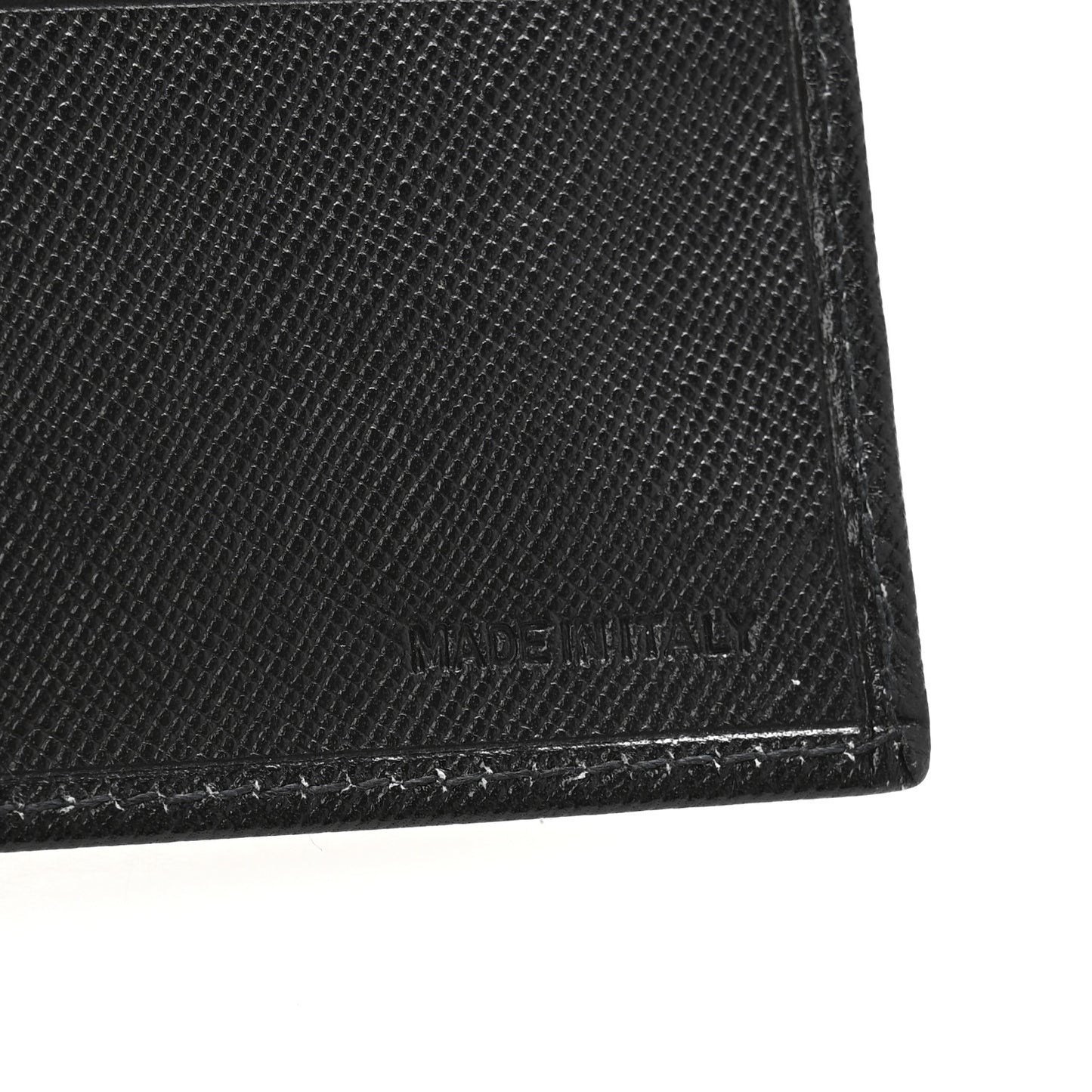 Saffiano Money Clip Bi-Fold Wallet Black
