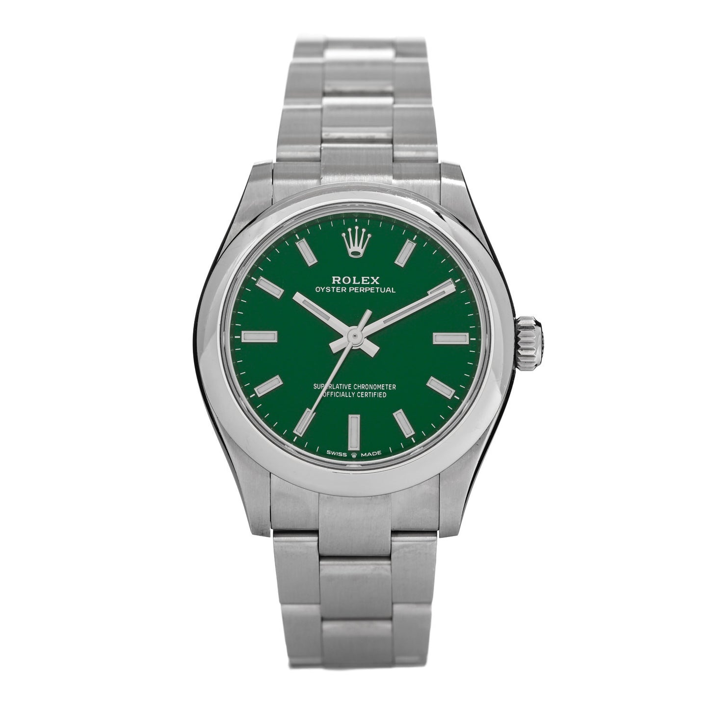 Stainless Steel 31mm Oyster Perpetual Watch Green 277200 Green