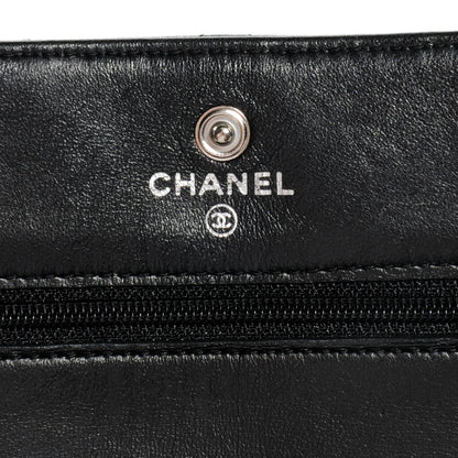 Chanel Lambskin Quilted Wallet On Chain WOC Black 7 of 10