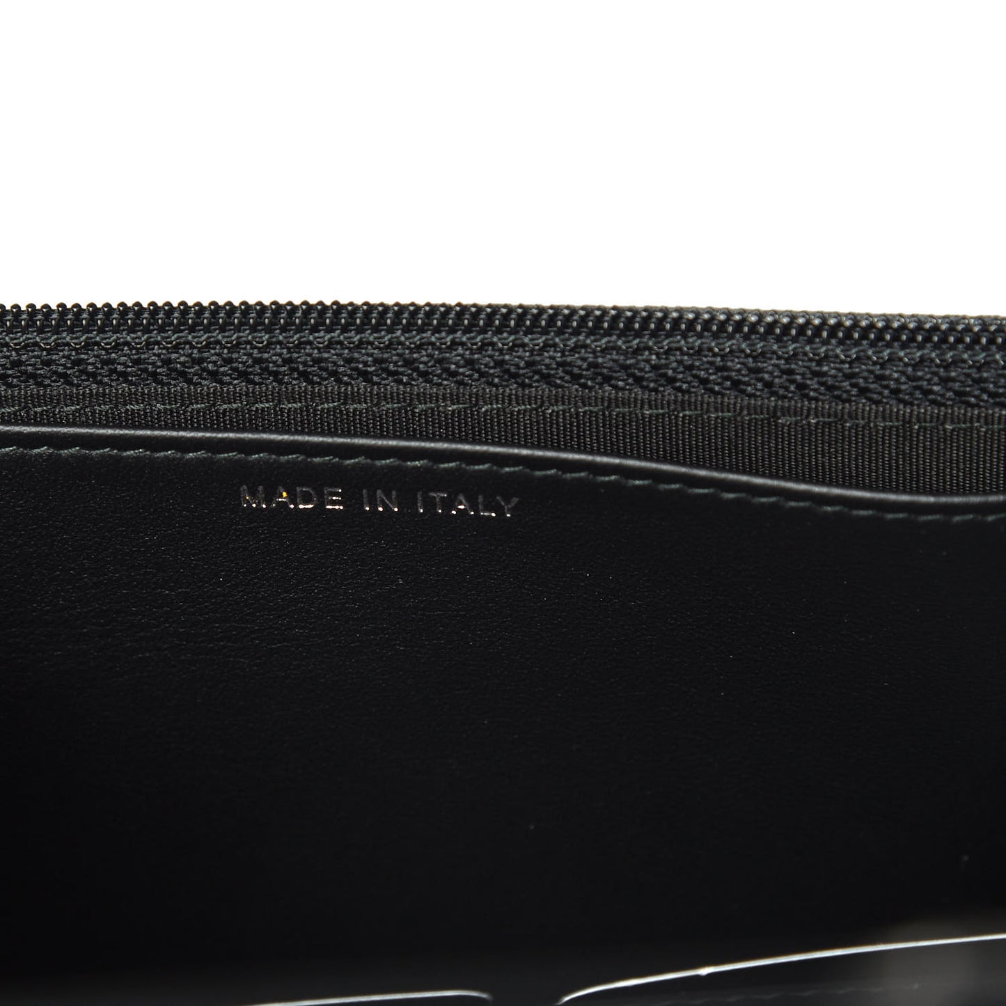 Calfskin Painted Chevron Embossed Boy Wallet On Chain WOC Black