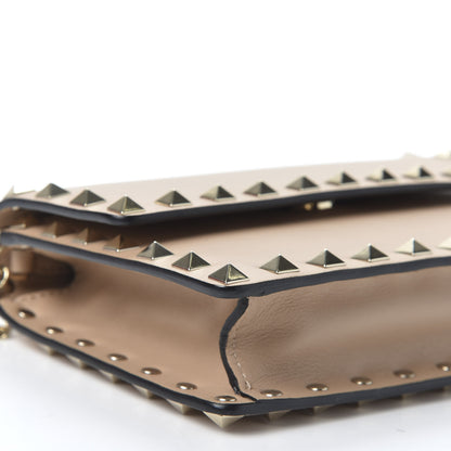 Valentino Garavani Vitello Mini Rockstud Flap Wallet on Chain Camel Rose 6 of 10