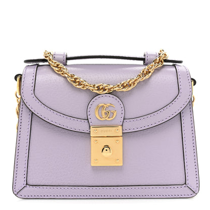 Gucci Textured Dollar Calfskin Mini Ophidia Padlock Top Handle Chain Shoulder Bag Senanque 1 of 10