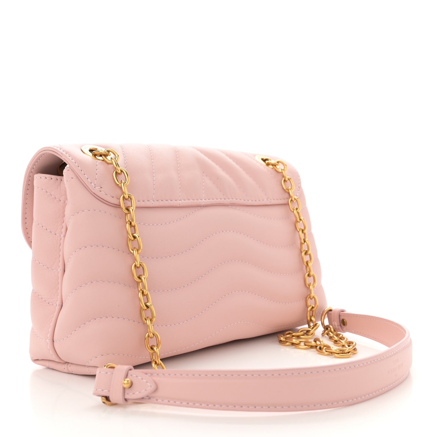 Calfskin New Wave Chain MM NM  Rose Ballerine