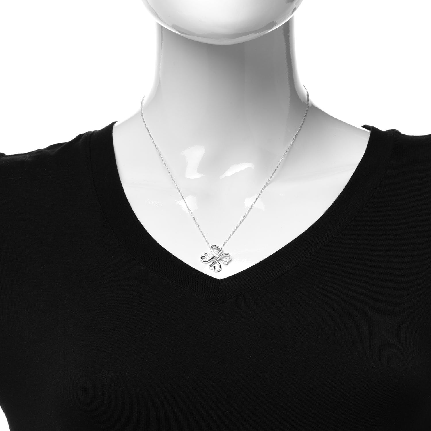 Tiffany Sterling Silver Paloma Picasso Loving Hearts Pendant Necklace 2 of 6