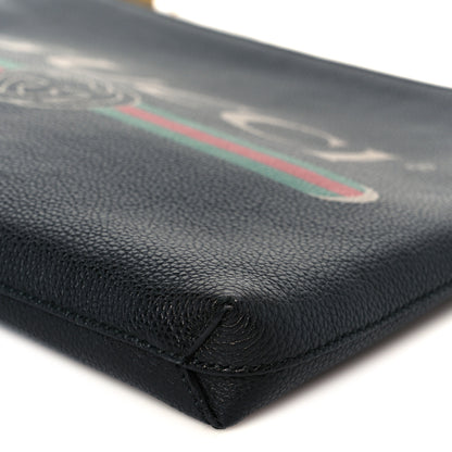 Gucci Pebbled Calfskin Logo Wristlet Black 10 of 10