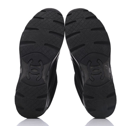 Chanel Toile Suede Calfskin CC Sneakers 39 Black 5 of 23