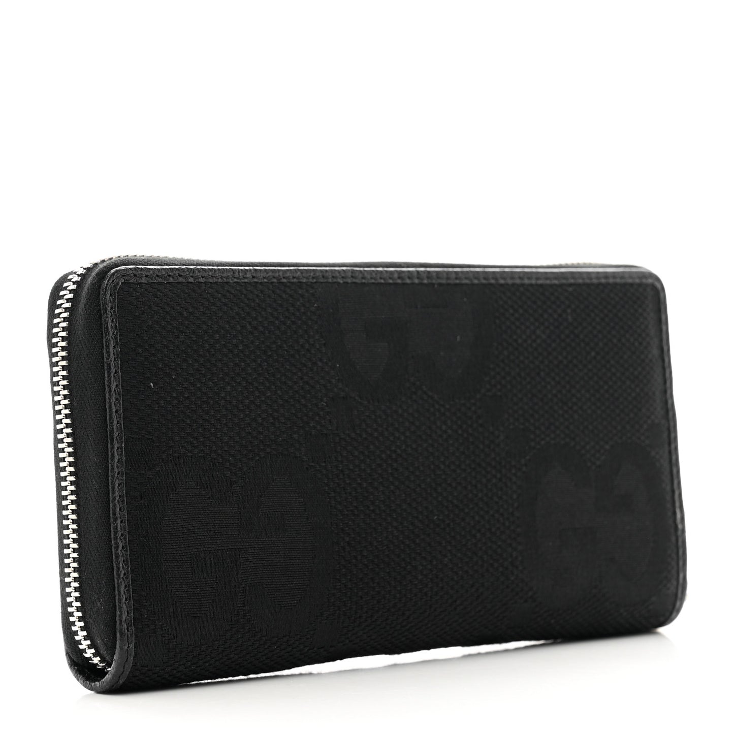 Canvas Monogram Jumbo GG Textured Dollar Calfskin Continental Wallet Black