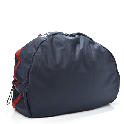 Balenciaga Textured Sport Nylon Logo Embroidered M Wheel Gym Bag Bleu Navy Rouge 3 of 8