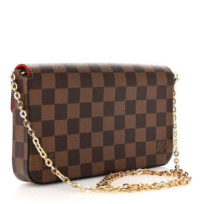Louis Vuitton Damier Ebene Pochette Felicie Chain Wallet 4 of 11