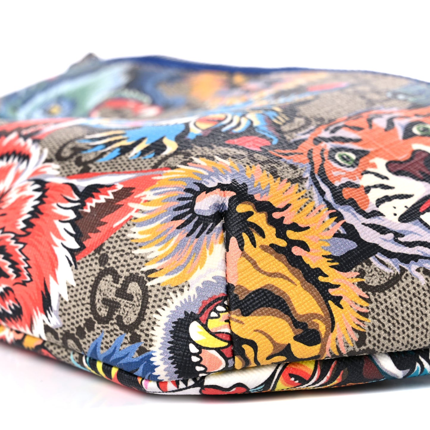 GG Supreme Monogram Angry Cat Print Childrens Belt Bag Multicolor