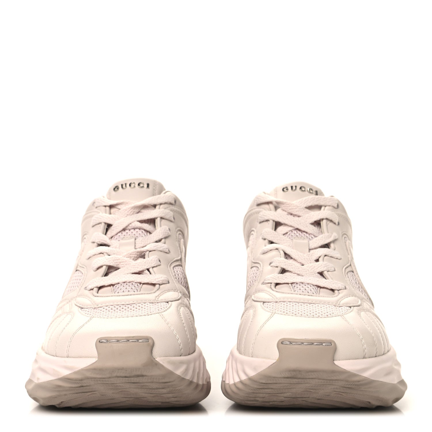 Gucci Calfskin Interlocking G Ripple Womens Platform Sneakers 37 Light Pink 3 of 8