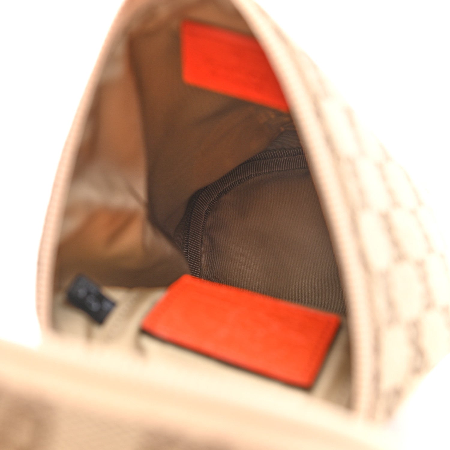 Gucci X THE NORTH FACE Monogram Textured Dollar Calfskin Barrel Shoulder Bag Beige Ebony Mystic White Deep Orange 5 of 12