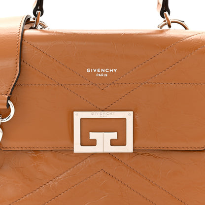 Givenchy Creased Patent Calfskin Small ID Flap Tan 7 of 9