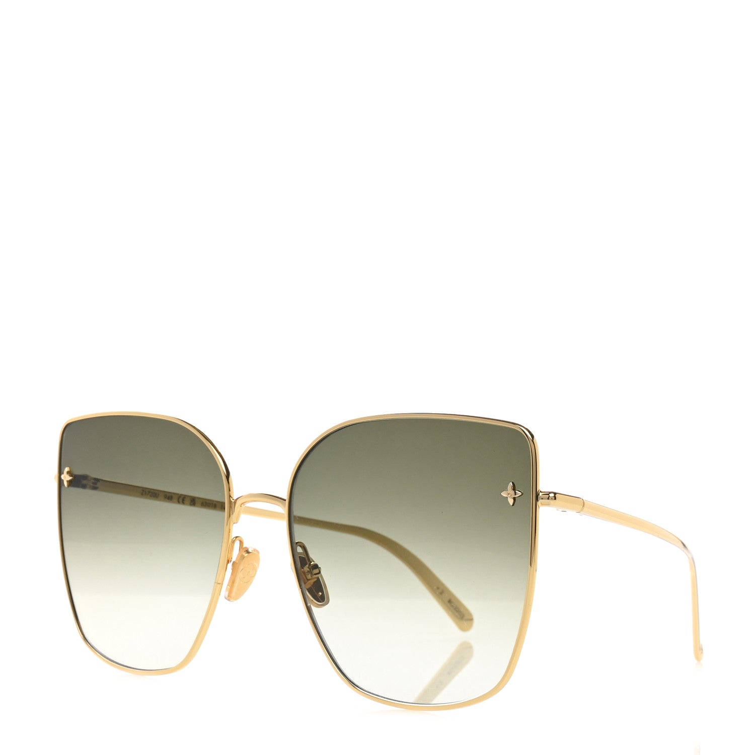 Louis Vuitton Metal LV Charm Cat Eye Sunglasses Z1720U Gold 1 of 7