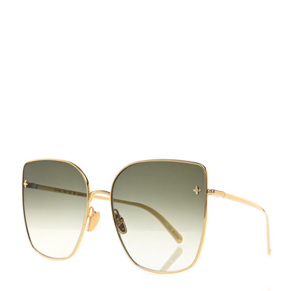 Louis Vuitton Metal LV Charm Cat Eye Sunglasses Z1720U Gold 1 of 7