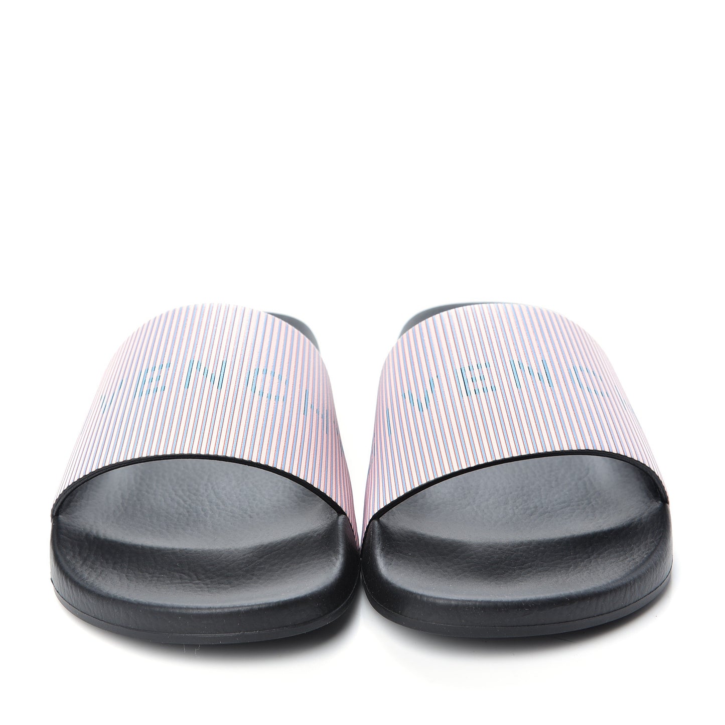 Metallic Calfskin Logo Womens Pool Slide Sandals 37 Light Pink