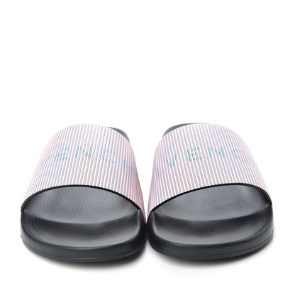 Givenchy Metallic Calfskin Logo Womens Pool Slide Sandals 37 Light Pink 2 of 11