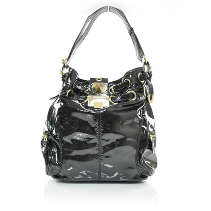 Jimmy Choo Patent Leather Ring Hobo Black 1 of 9