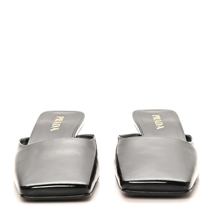 Prada Vernice Modellerie Mules 39 Black 3 of 8