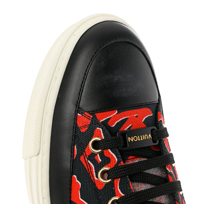 Louis Vuitton X UF Calfskin Tufted Monogram Stellar Sneakers 37.5 Black Red 10 of 11