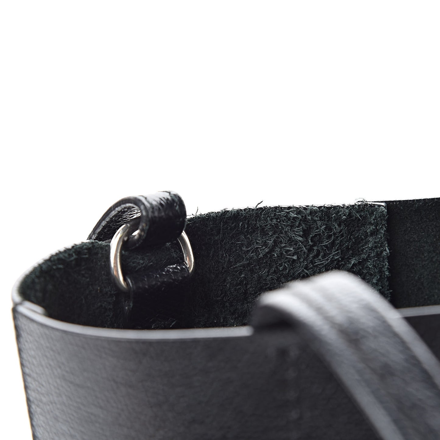 Grained Calfskin Small Vertical Cabas Black