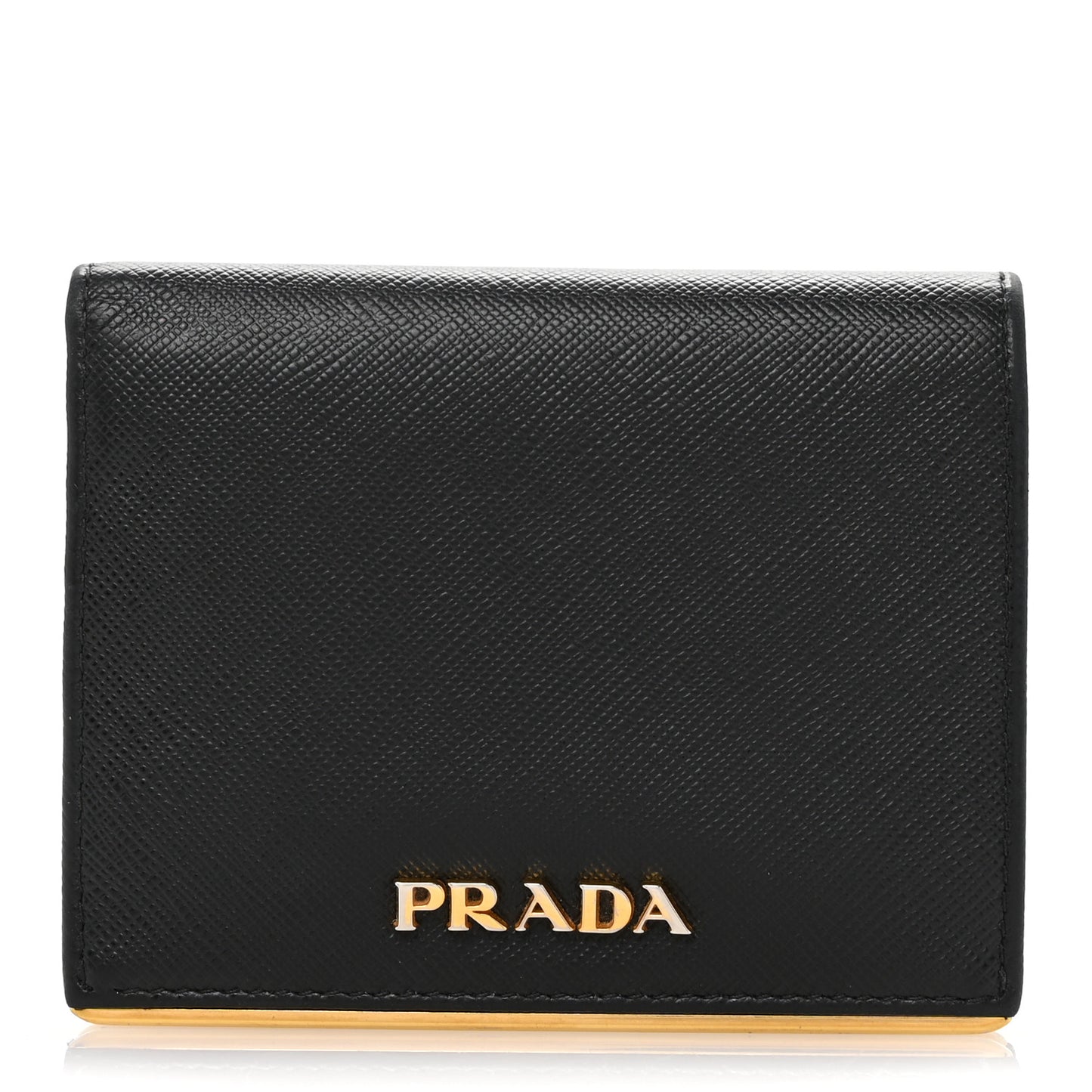 Saffiano Metal Bi-Fold Wallet Black