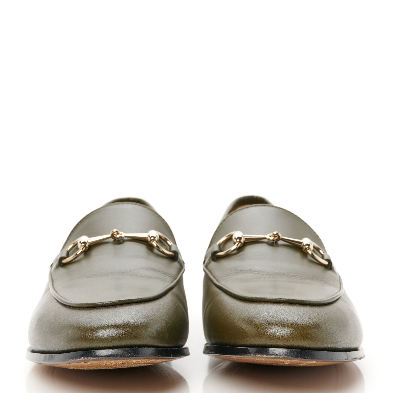 Gucci Calfskin Womens Jordaan Loafers 38.5 Luscious Green 3 of 9