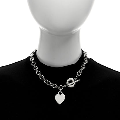 Tiffany Sterling Silver Heart Tag Toggle Necklace 3 of 5