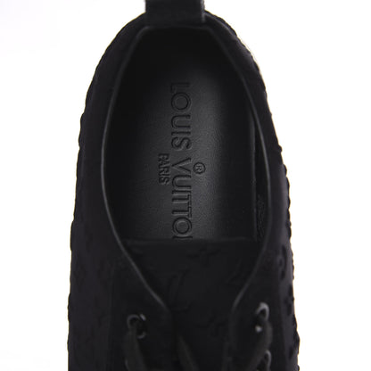 Louis Vuitton Neoprene Suede Embossed Monogram Stellar Low Top Sneakers 35.5 Black 5 of 9