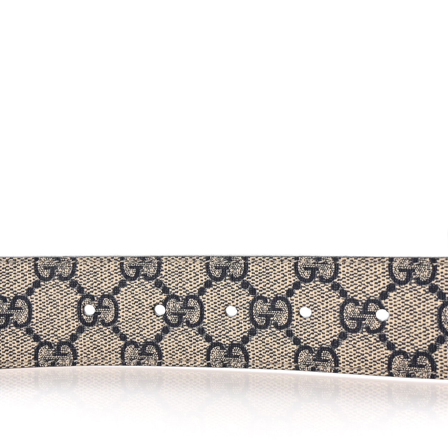 Gucci GG Supreme Monogram Selleria Calfskin Interlocking G 40mm Belt 90 36 Navy 3 of 5