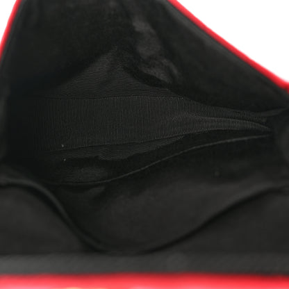 Chanel Jersey Vertical Quilted Half Moon Chain Flap Red 5 of 9