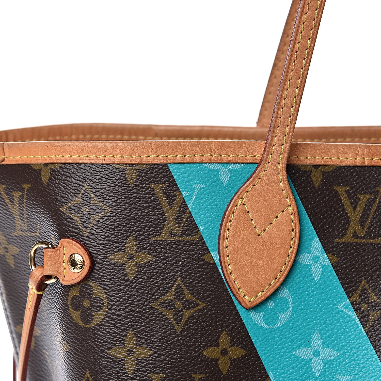 Louis Vuitton Monogram V Neverfull MM Turquoise 11 of 15