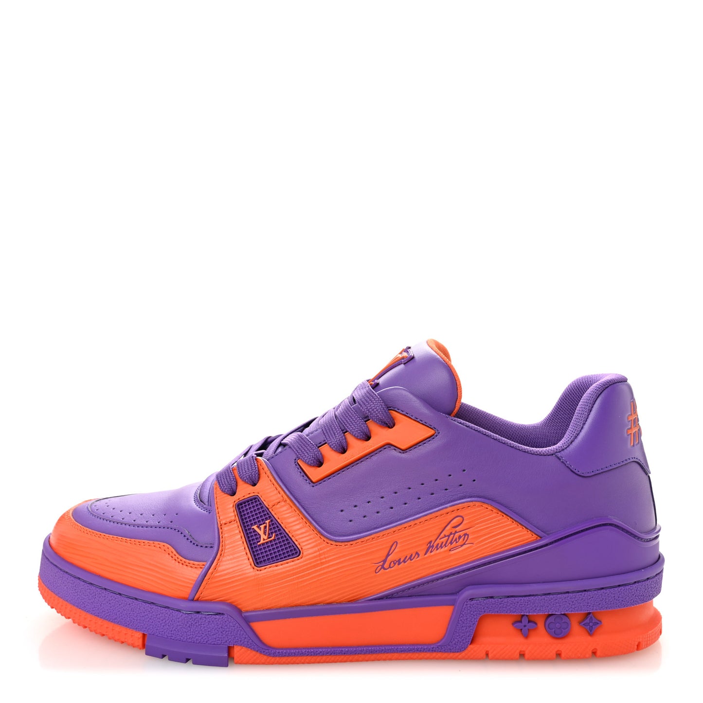 Calfskin Epi Mens LV Trainer Sneakers 9 Violet