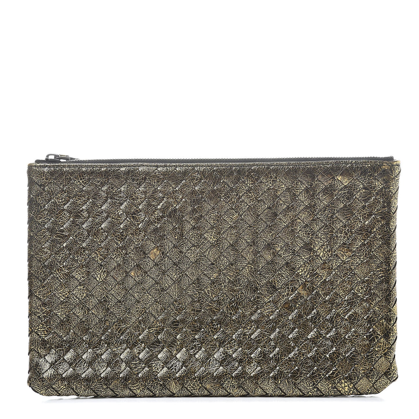 Metallic Calf Intrecciato Biletto Oro Scuro