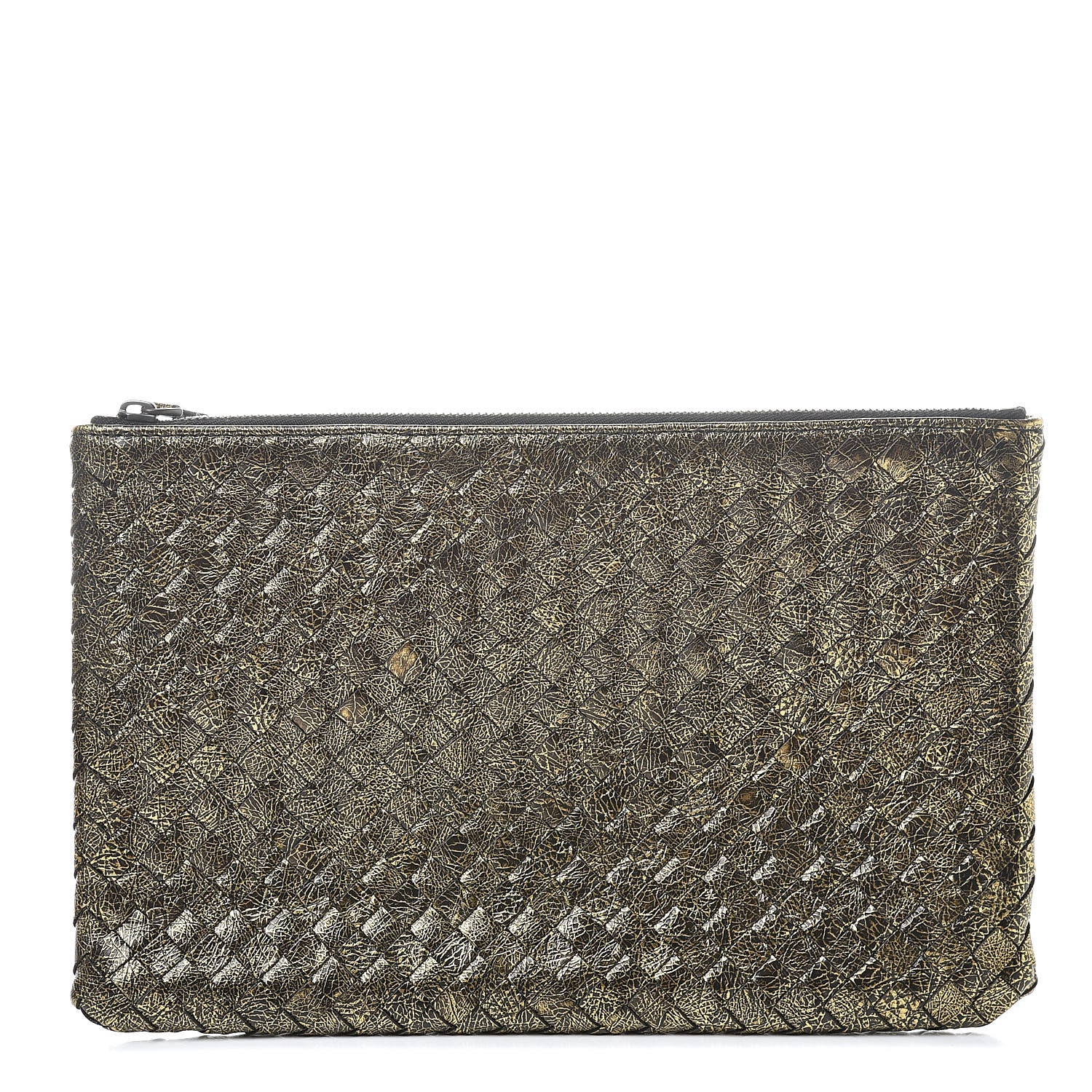 Bottega Veneta Metallic Calf Intrecciato Biletto Oro Scuro 1 of 7