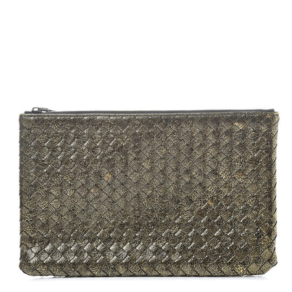 Bottega Veneta Metallic Calf Intrecciato Biletto Oro Scuro 1 of 7