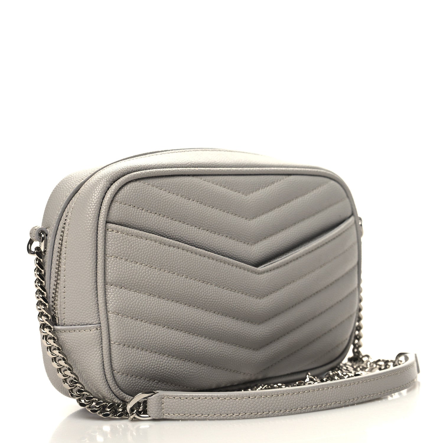 Saint Laurent Grain De Poudre Matelasse Monogram Mini Lou Camera Bag Granite 3 of 10