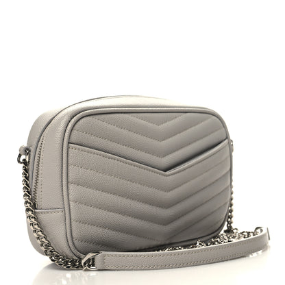 Saint Laurent Grain De Poudre Matelasse Monogram Mini Lou Camera Bag Granite 3 of 10