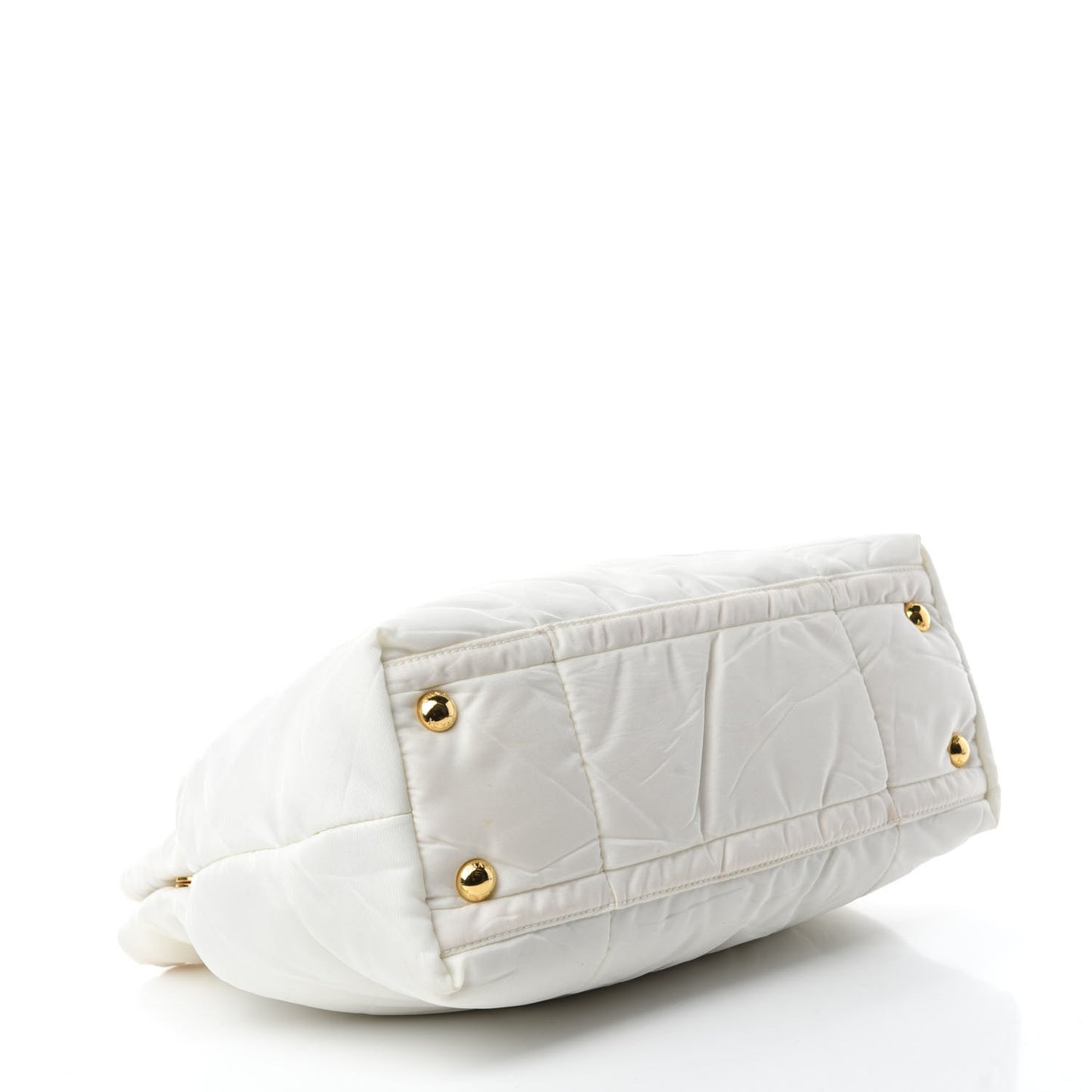 Tessuto Nylon Quilted Bag White