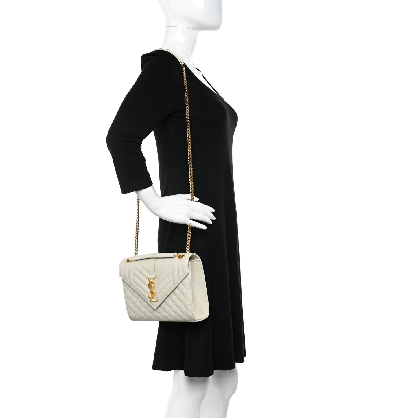 Grain De Poudre Textured Mixed Matelasse Medium Triquilt Monogram Satchel Crema Soft