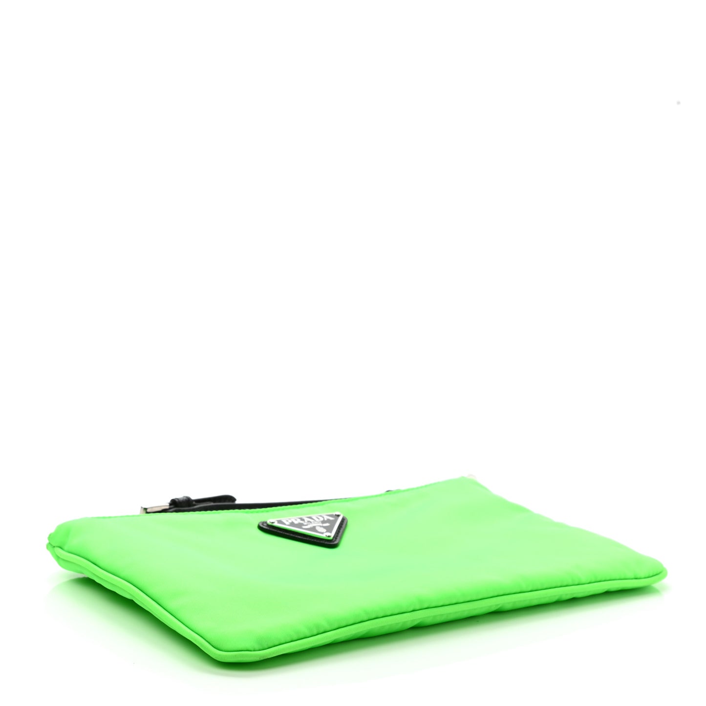 Tessuto Nylon Saffiano Wristlet Green Fluo